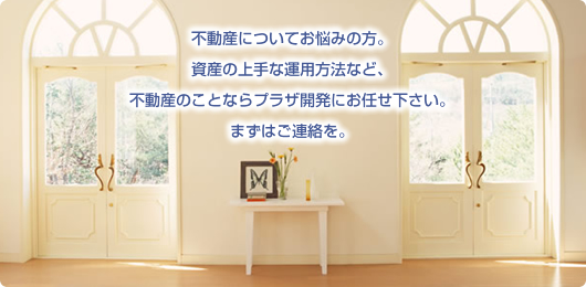 不動産についてお悩みの方。資産の上手な運用方法など、不動産のことならプラザ開発にお任せ下さい。まずはご連絡を。